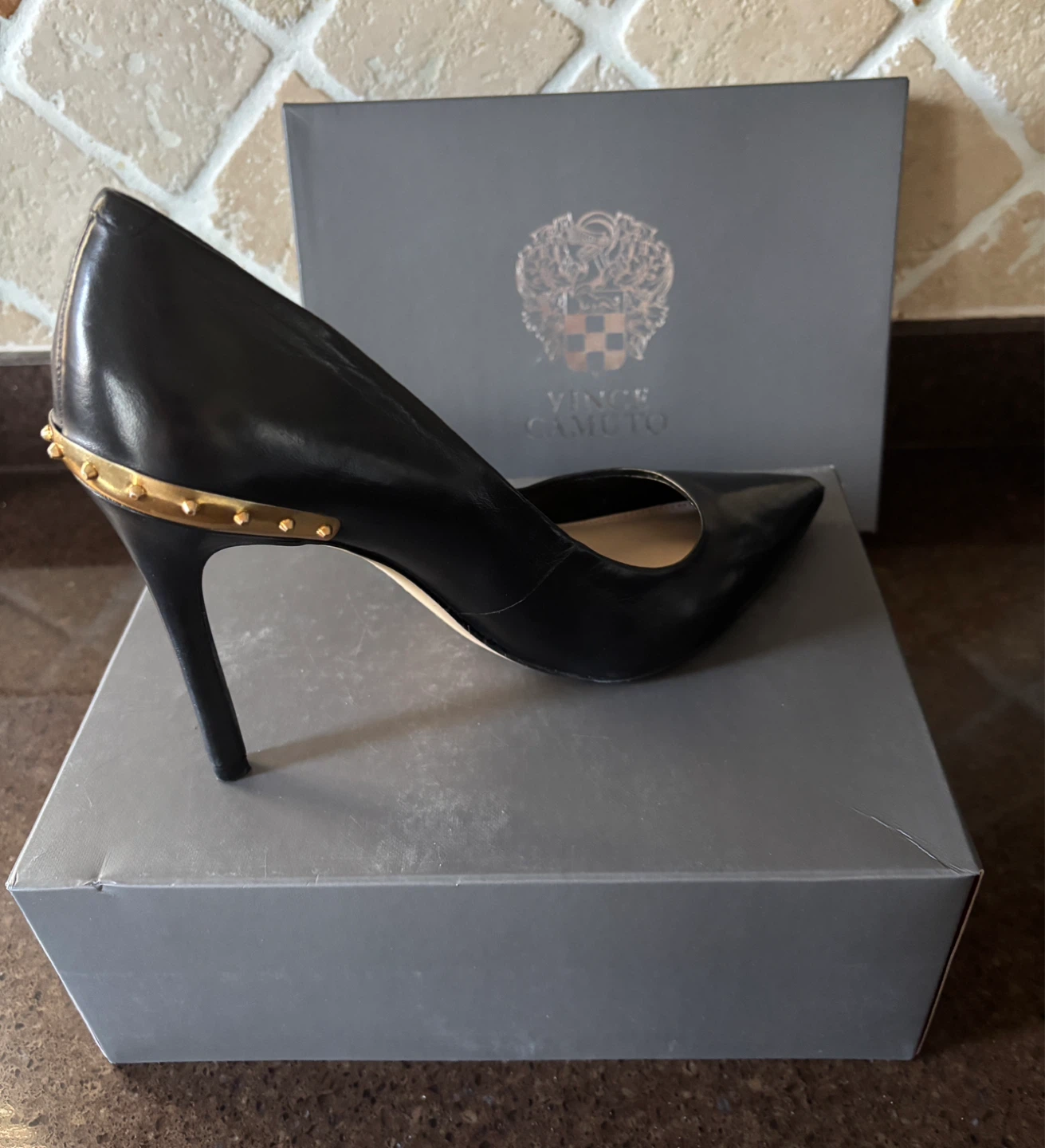 Vince Camuto Black Nappa VC-NALDA Heels - Size 9.5M - photo 2