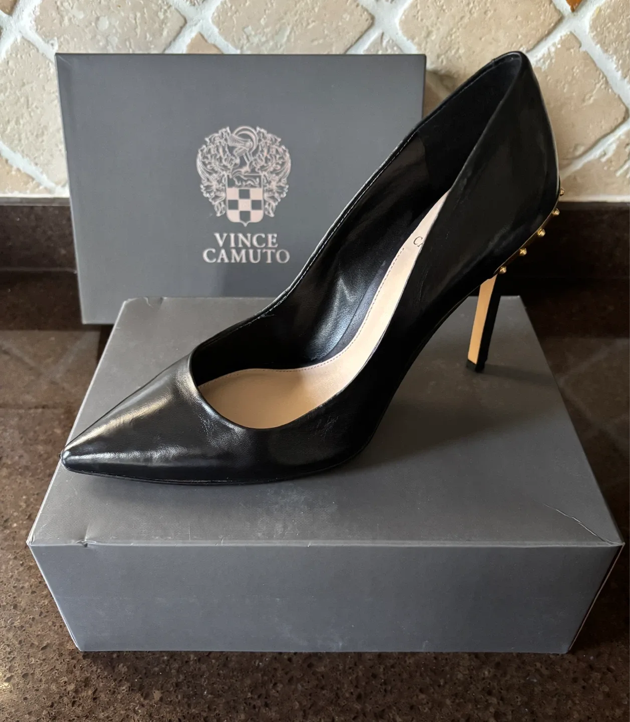 Vince Camuto Black Nappa VC-NALDA Heels - Size 9.5M - photo 3