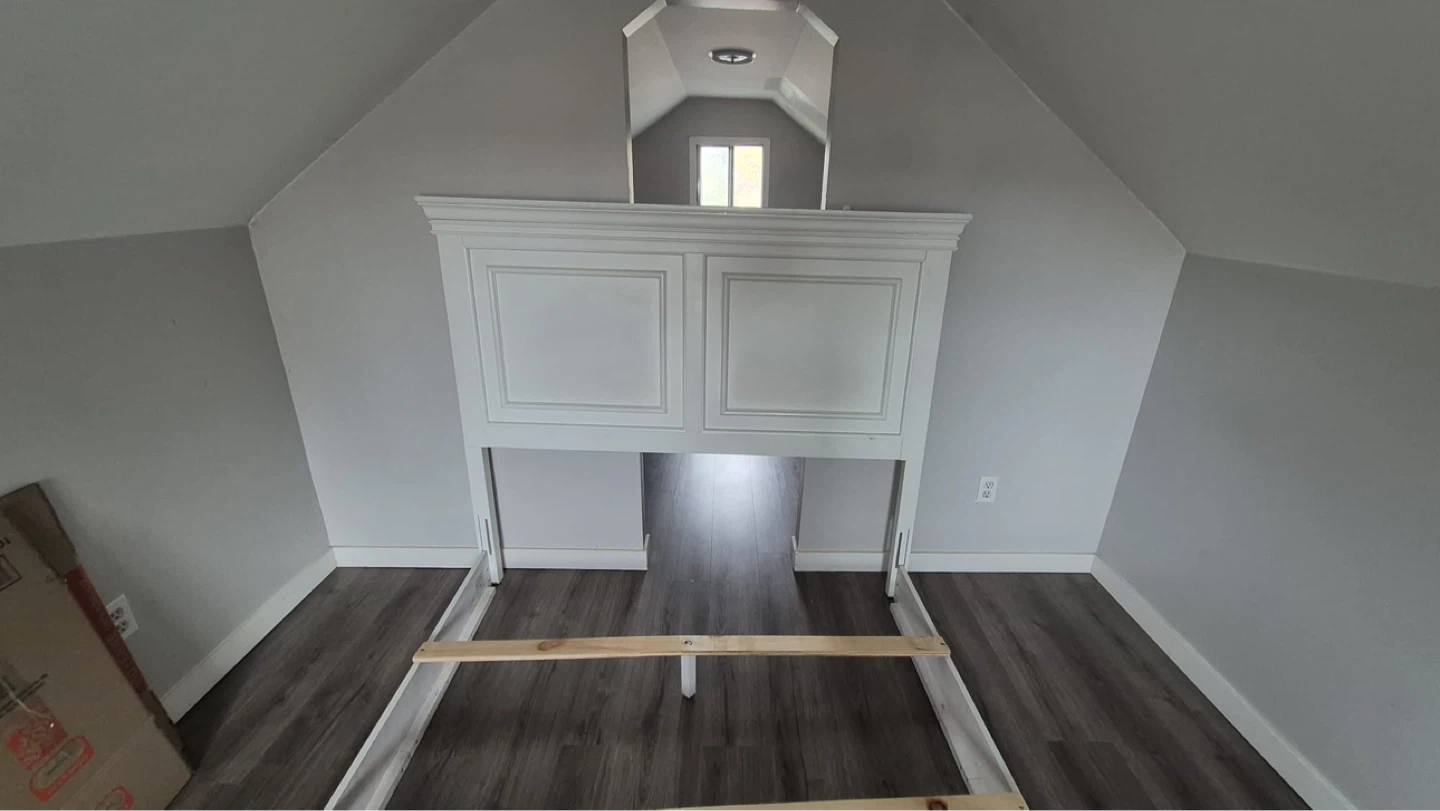 White Queen Bed Frame with Headboard - photo 5
