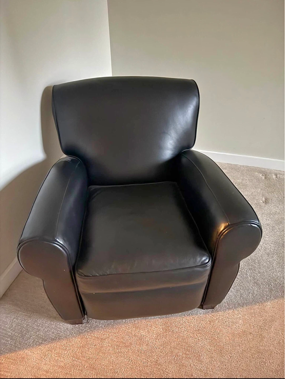 Black Leather Recliner Armchair