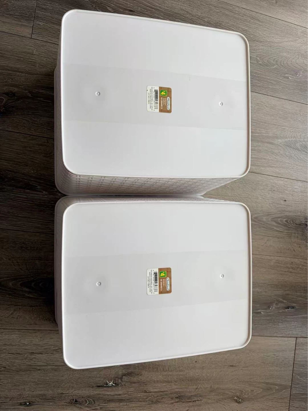 2 White Storage Bins with Handles - photo 3