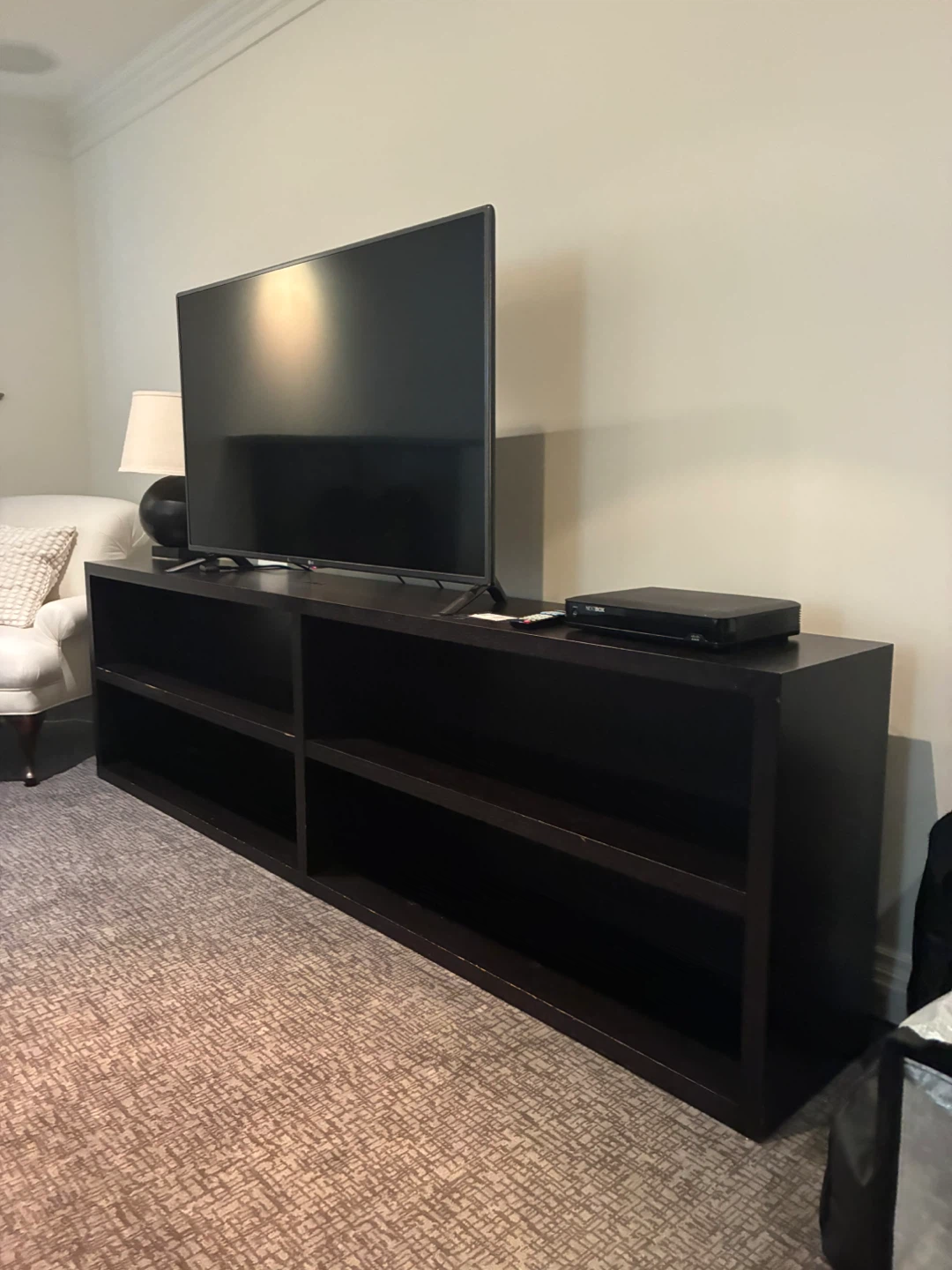 Dark Brown TV Stand with 4 Shelves - photo 2