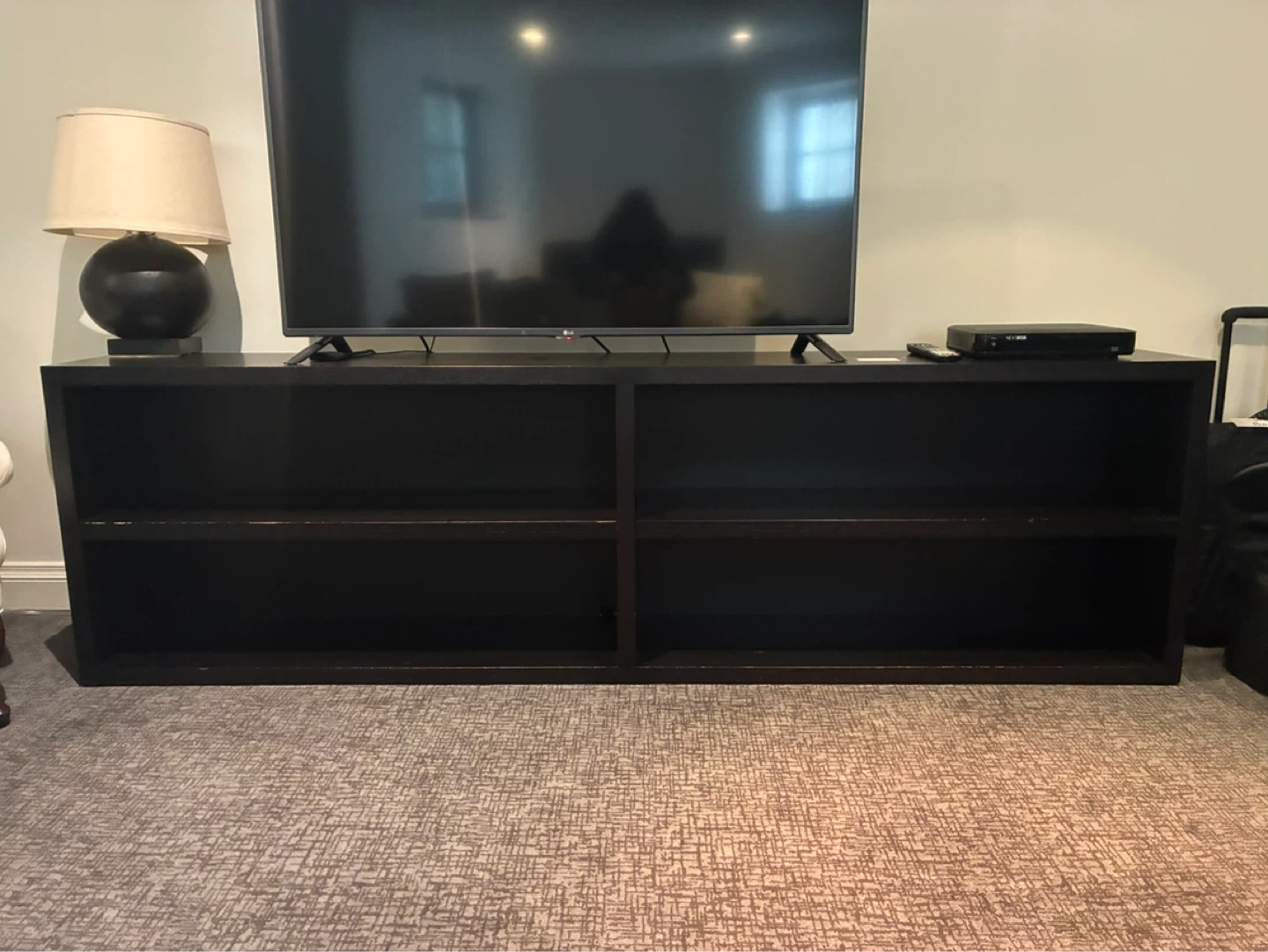 Dark Brown TV Stand with 4 Shelves - photo 3