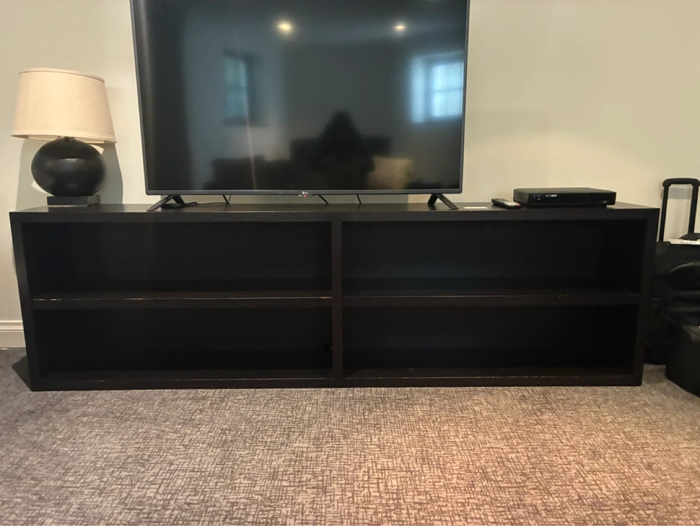 Dark Brown TV Stand with 4 Shelves
