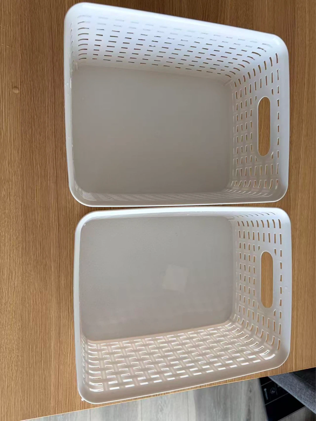 Set of 2 White Storage Baskets - photo 2