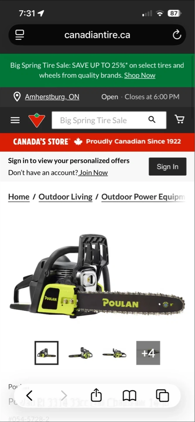 Poulan P3314 33cc Gas Chain Saw - photo 2