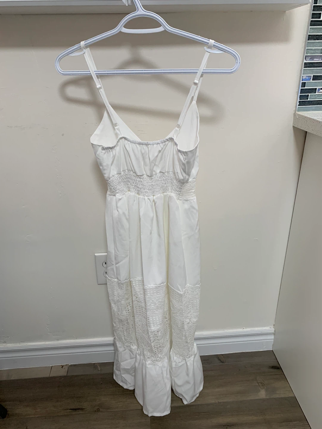White Maxi Dress with Lace Detail- Small - photo 2