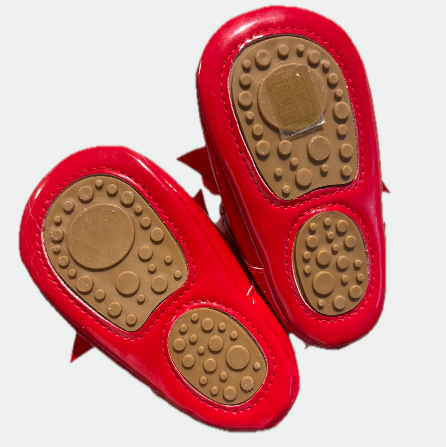 Red Patent Mary Jane Baby Shoes with Bows - photo 2