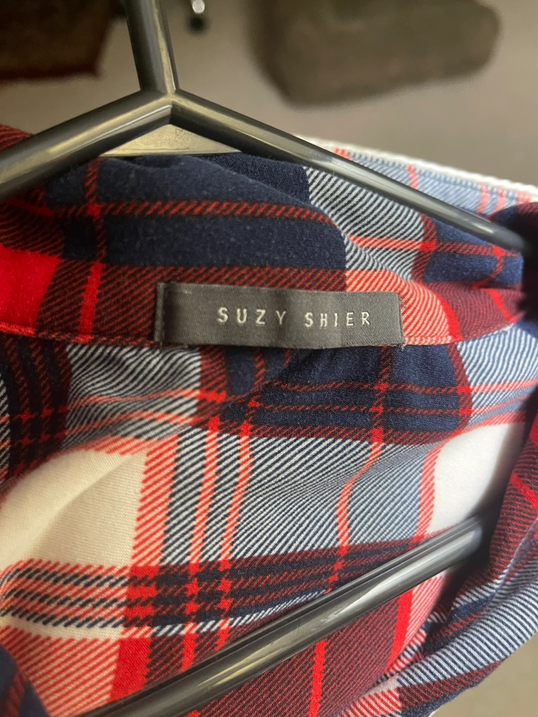 Suzy Shier Plaid Pyjama Top - photo 5