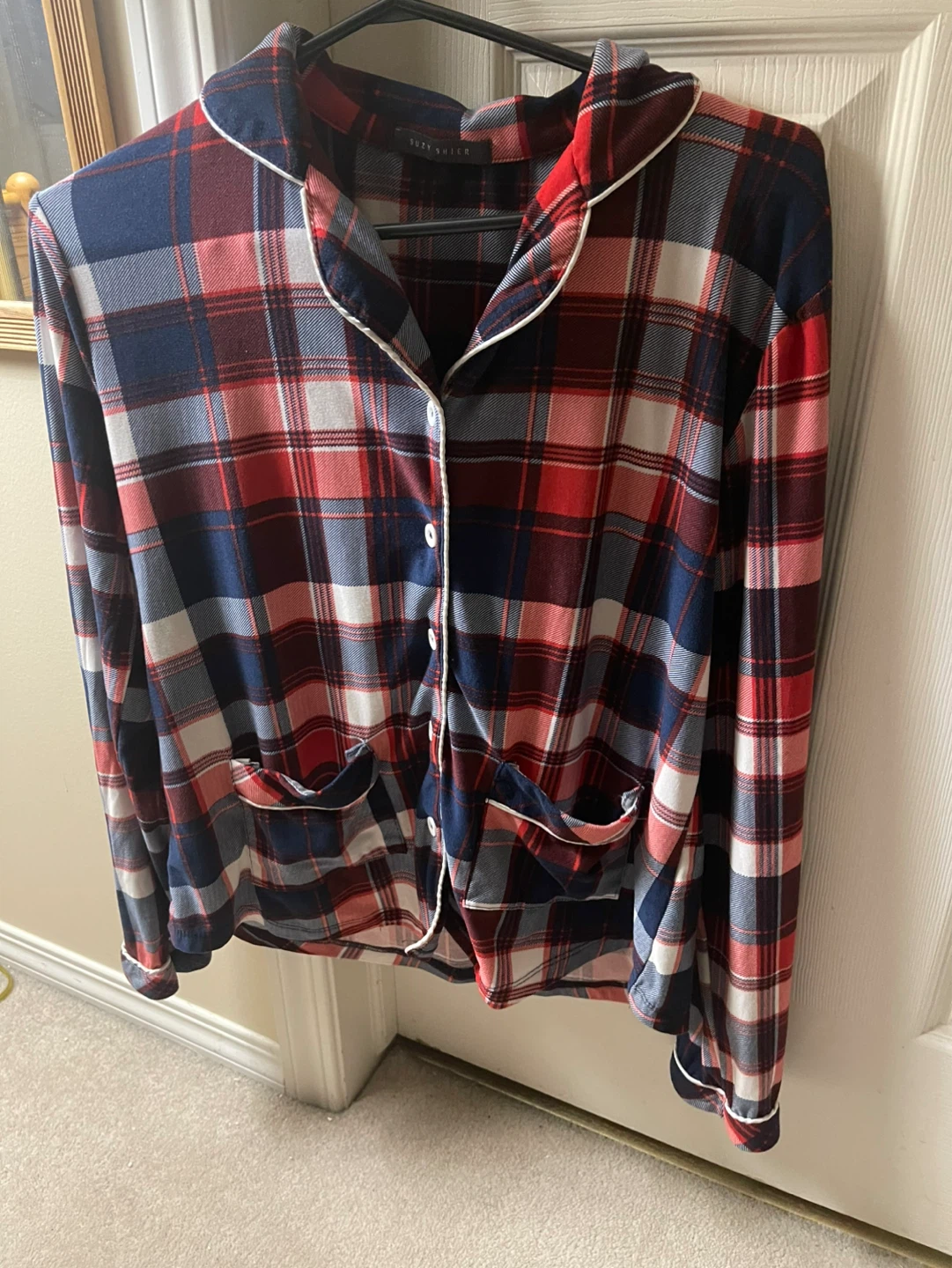 Suzy Shier Plaid Pyjama Top - photo 4