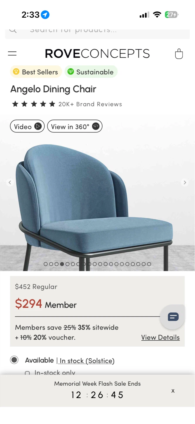 Rove Concepts Angelo Dining Chairs (Set of 2) - Teal Velvet - photo 4