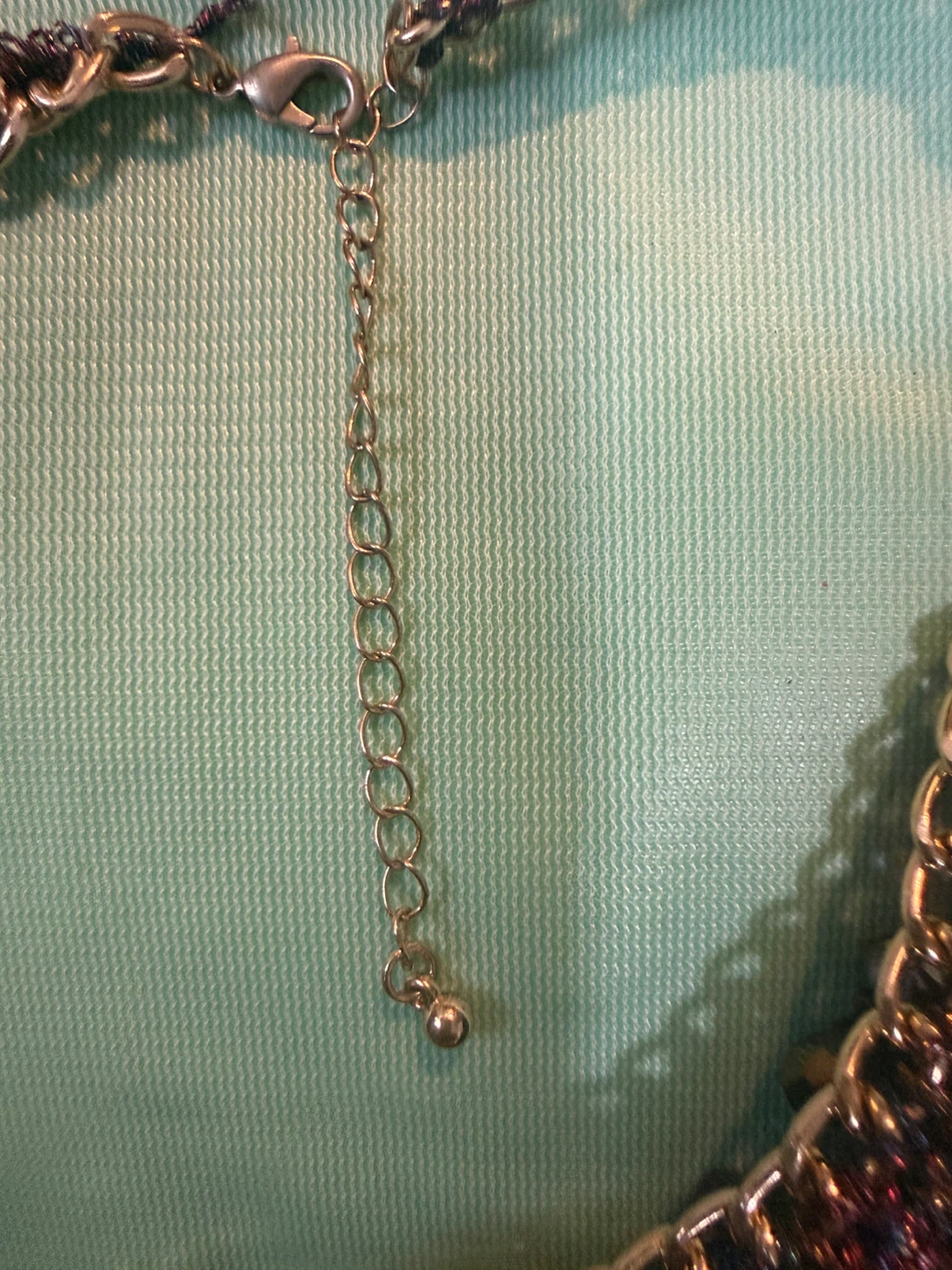 Gold Chain Choker Necklace with Dark Beads - photo 4