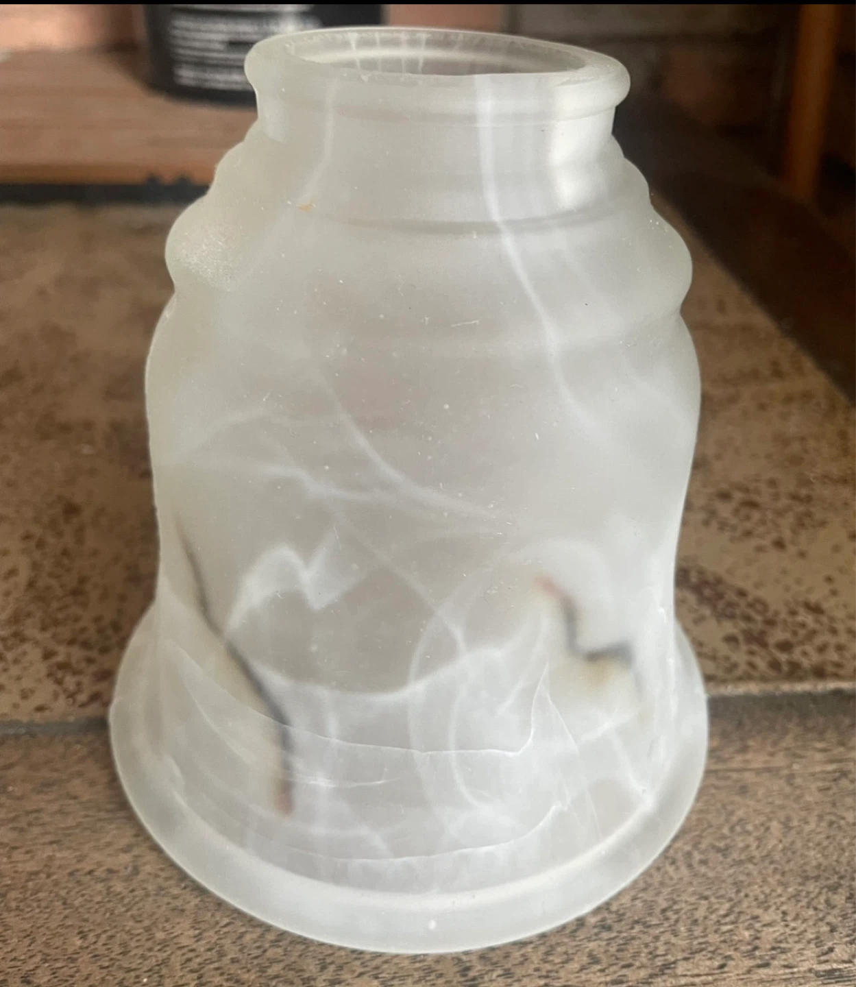 Set of 3 Frosted Swirl Glass Bell Lamp Shades - photo 2