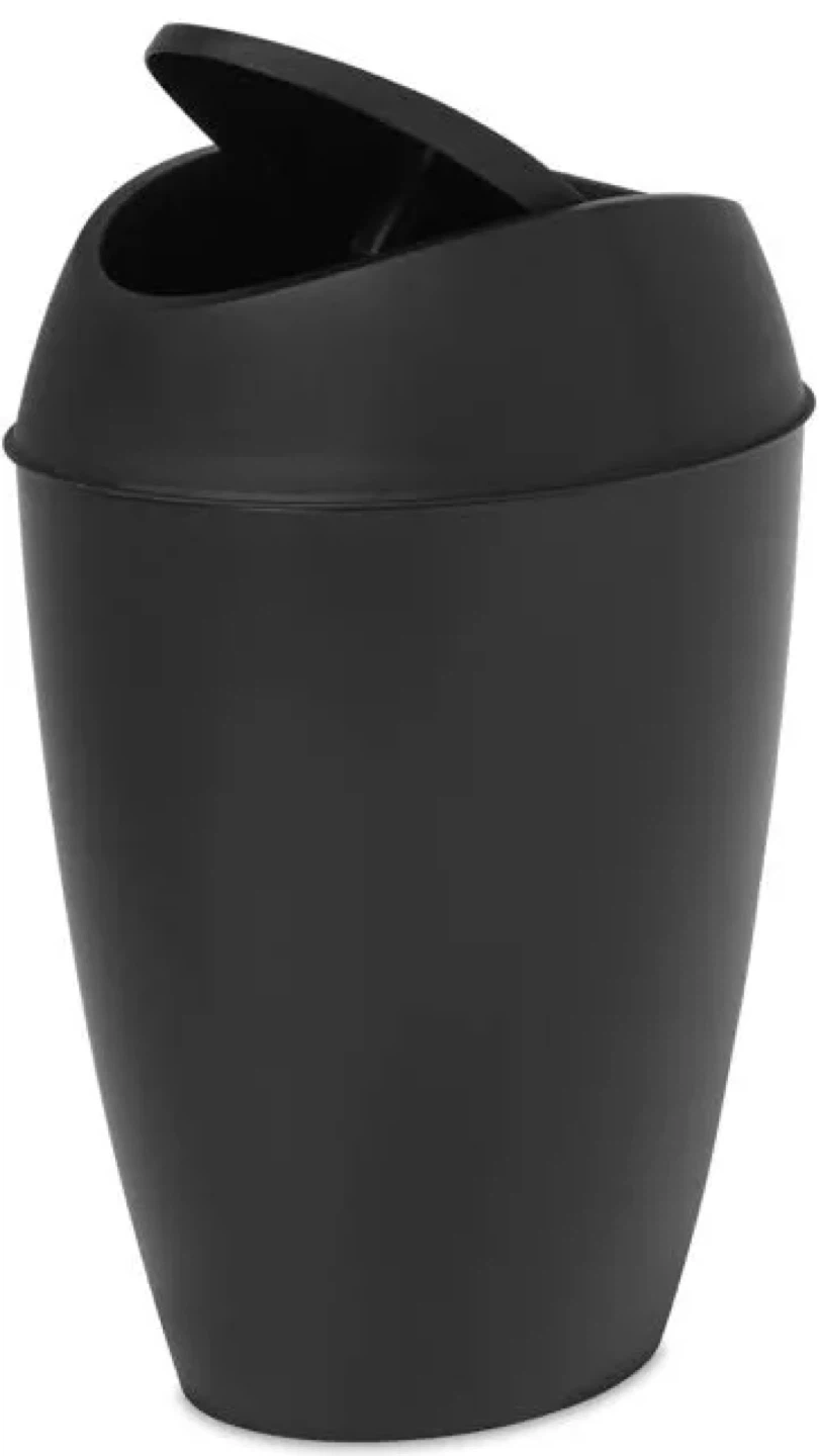 Umbra Twirl Black Swing Trash garbage bin Can