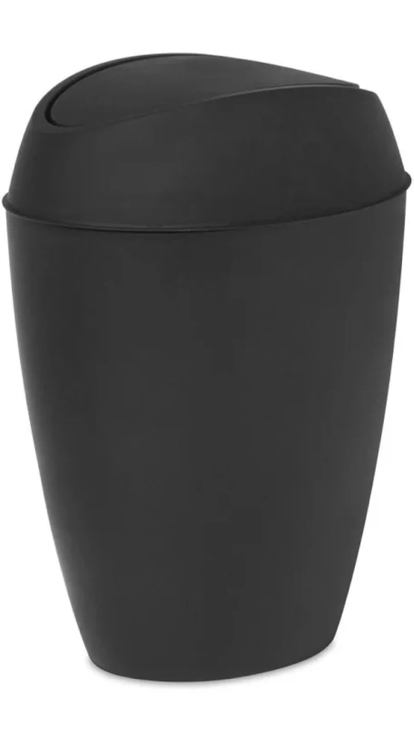 Umbra Twirl Black Swing Trash garbage bin Can - photo 2