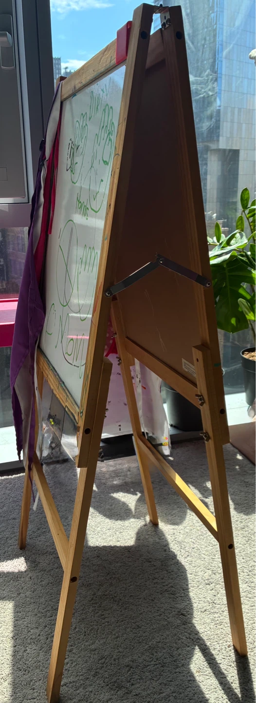 Wooden Double-Sided Easel for Kids chalkboard dry erase - photo 4