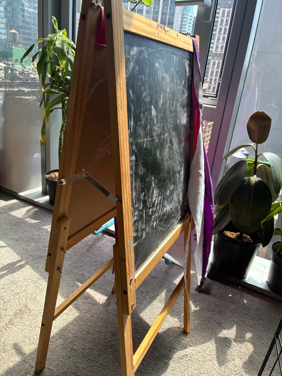 Wooden Double-Sided Easel for Kids chalkboard dry erase - photo 3
