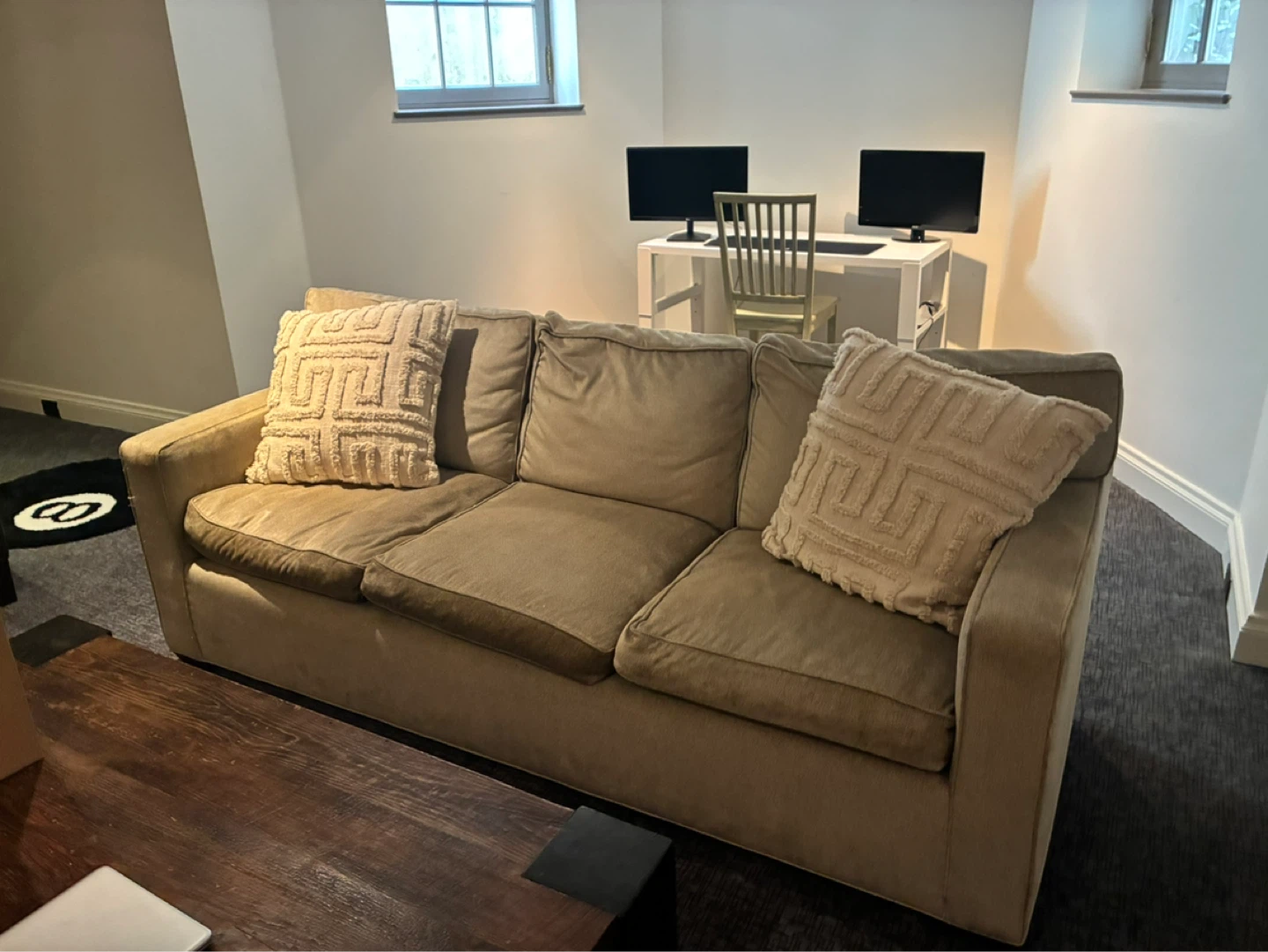 Light Beige Three-Seater Sofa - photo 2