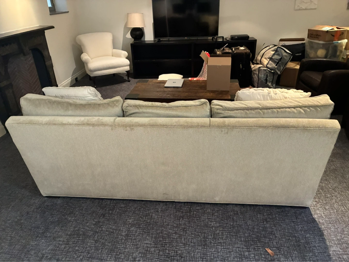Light Beige Three-Seater Sofa - photo 4