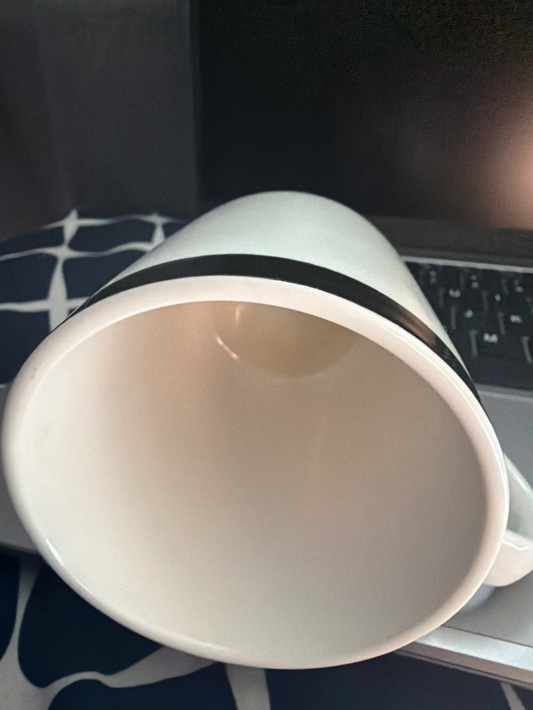 White Coffee Mug with Black Stripe - photo 3