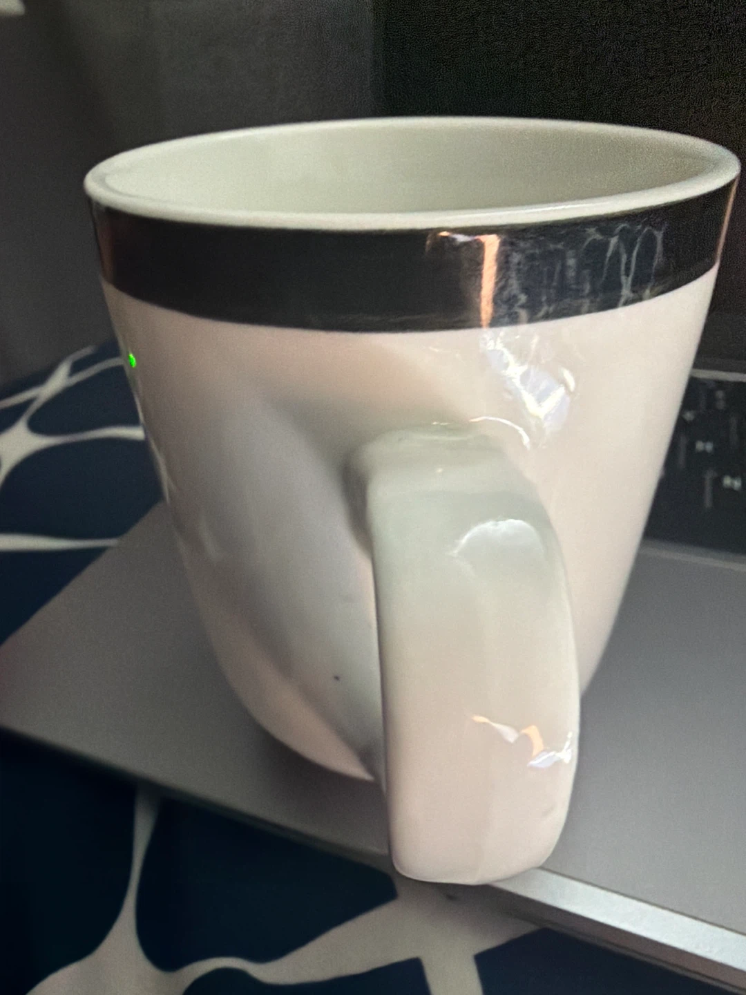 White Coffee Mug with Black Stripe - photo 2