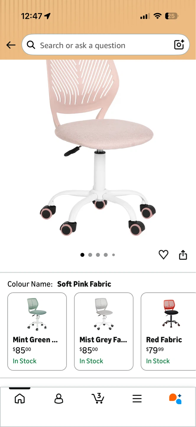 💙Blue Office Chair, Adjustable Tilt for Study Room