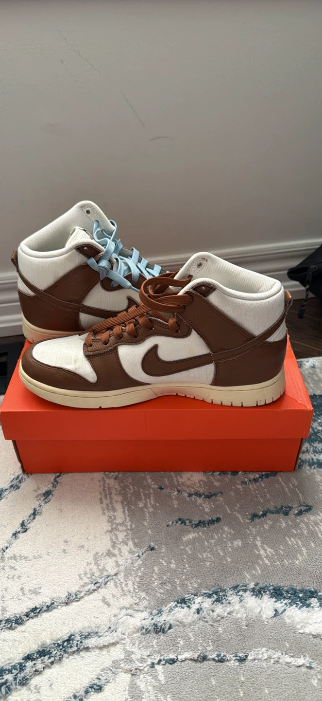 Nike Dunk Low High Top Sneakers Brown White