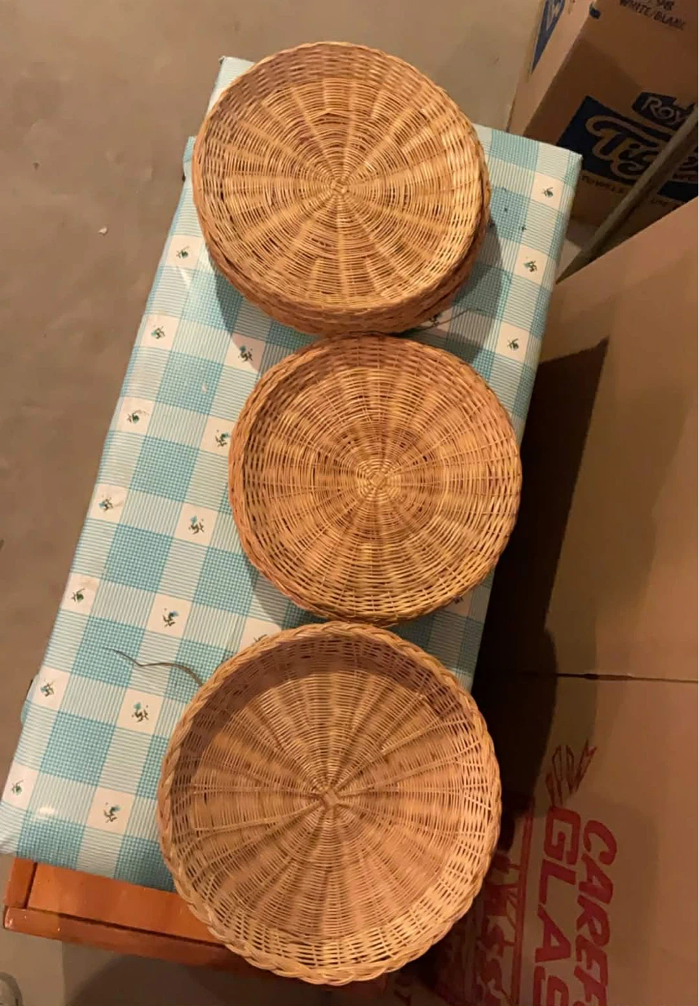 Vintage wicker plates $9 each