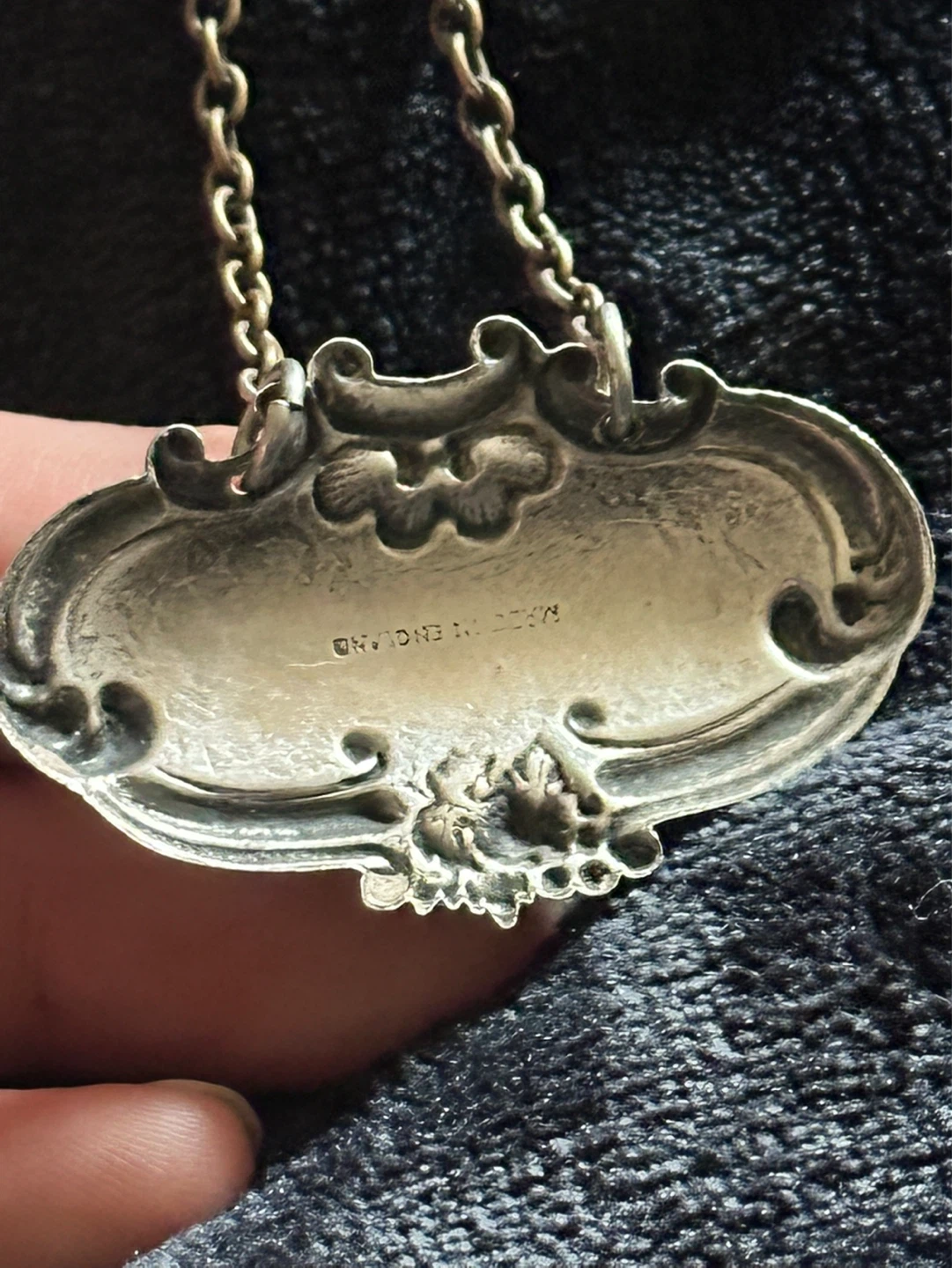 Antique Silver Plate Rye Bottle Tag - photo 4