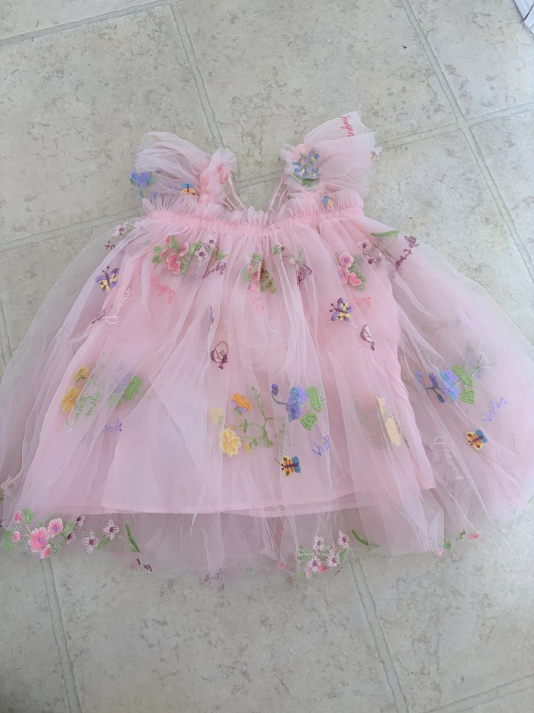 Pink Tulle Butterfly Dress