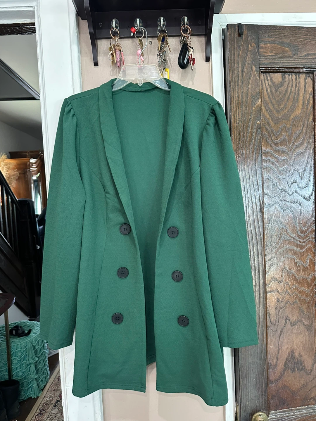 Women's Green Blazer and Pants Set - photo 2