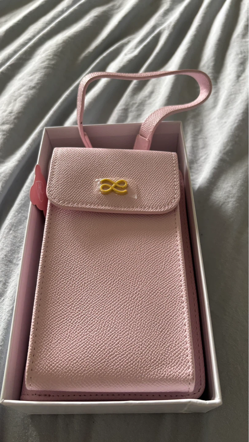 House of Little Bunny Pink Leather Phone Crossbody Bag - photo 3