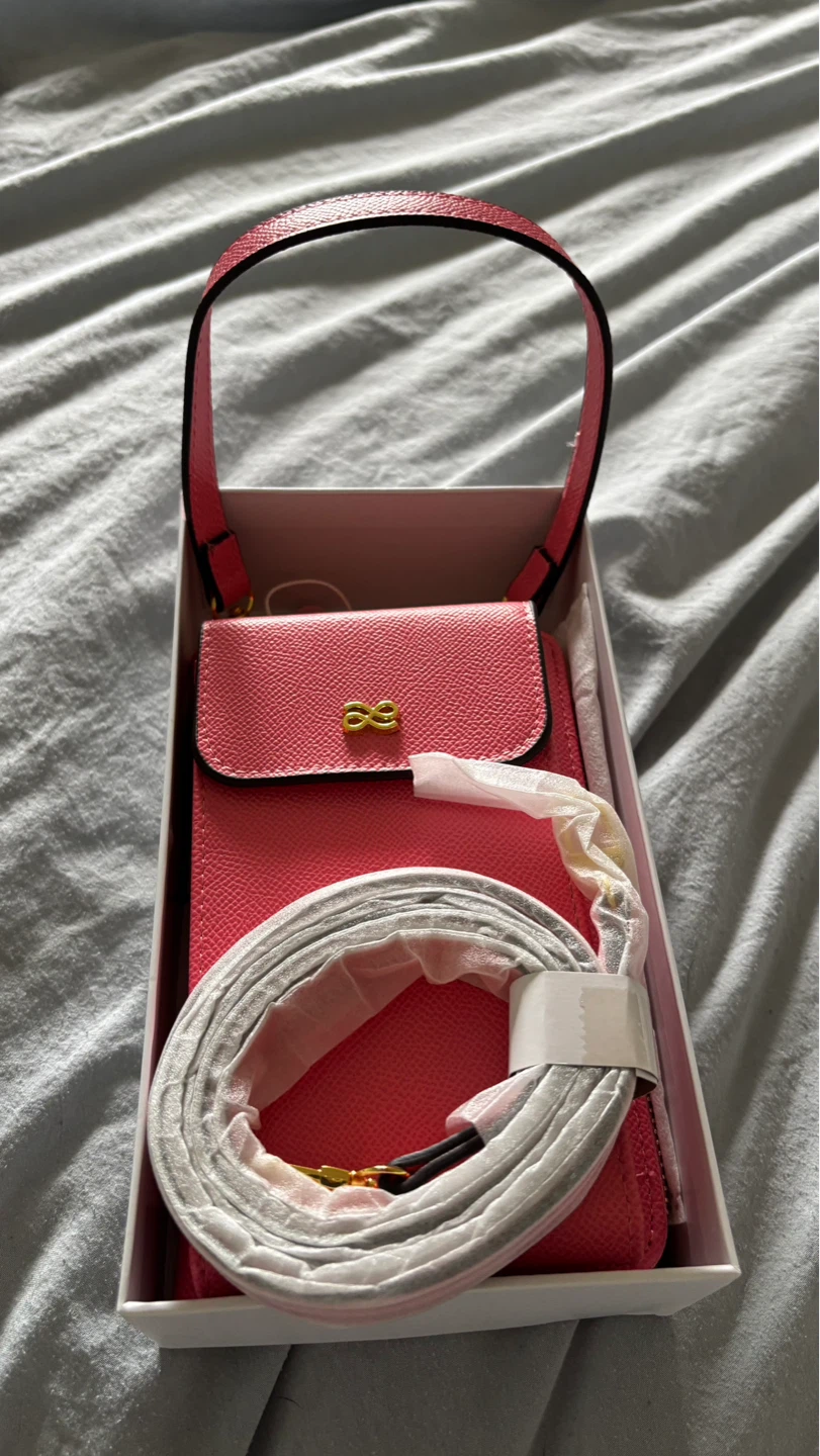 House of Little Bunny Pink Leather Phone Crossbody Bag - photo 2