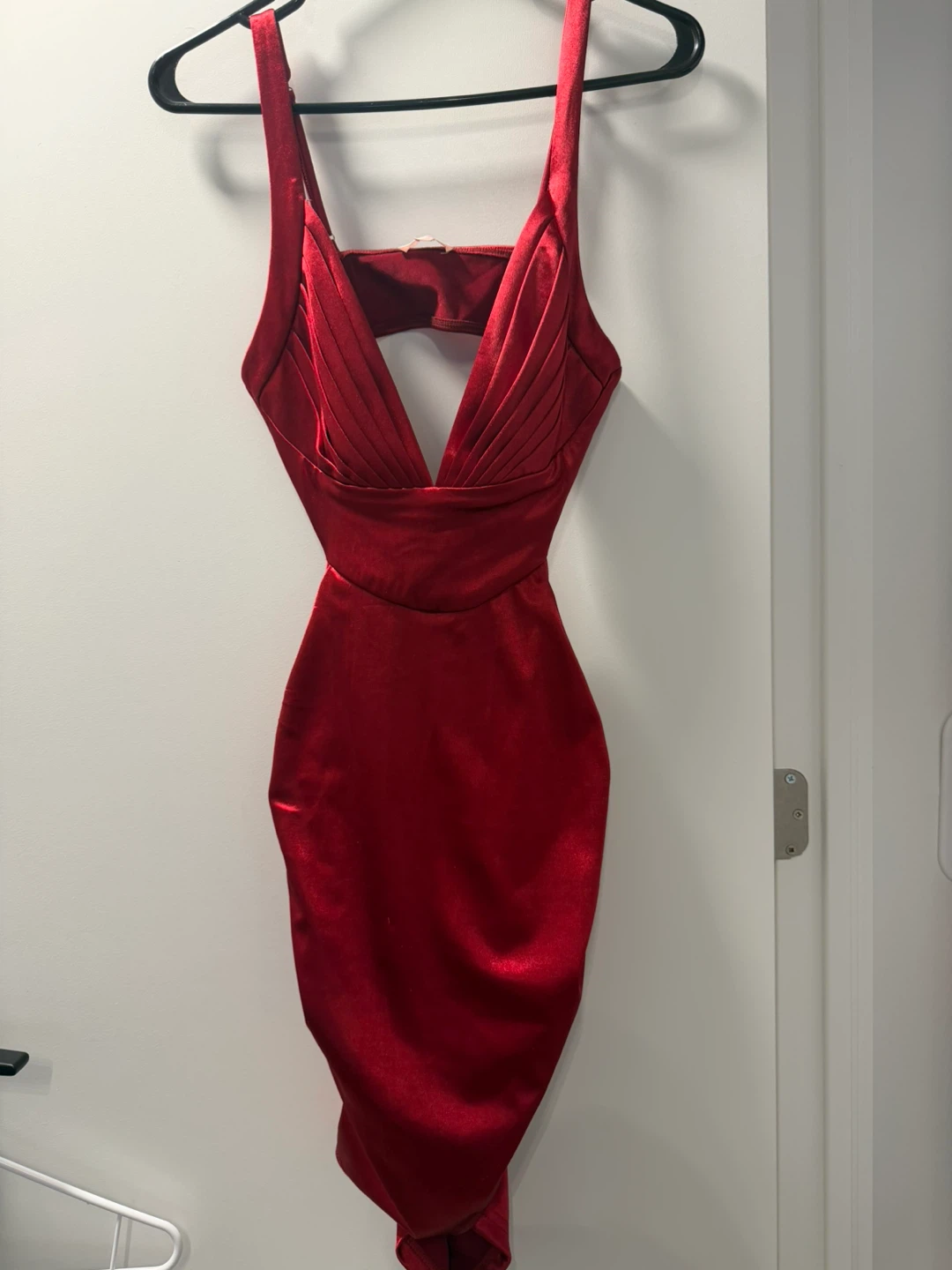 Red Ruched Cocktail Dress size small
