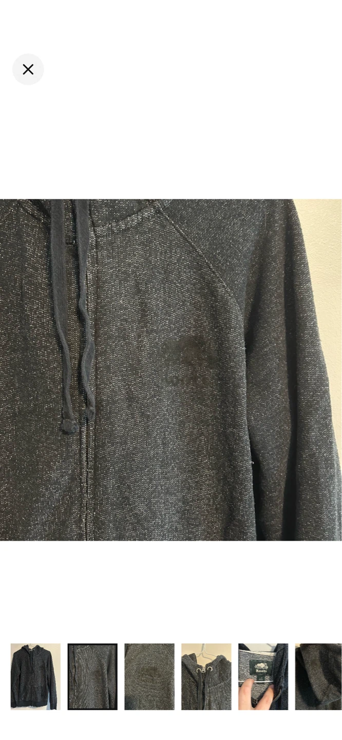 Roots Canada Full Zip Hoodie - Charcoal Grey - Size L - photo 2