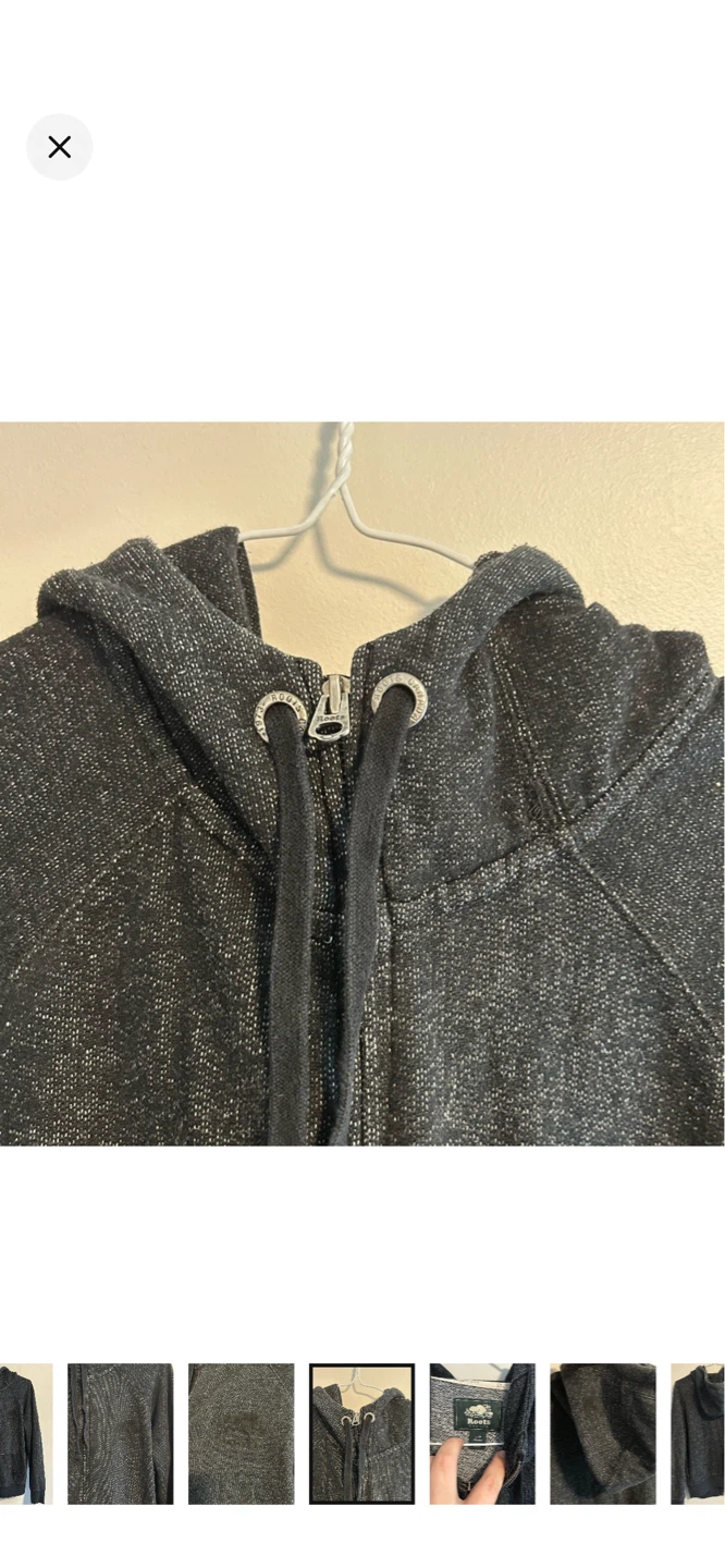 Roots Canada Full Zip Hoodie - Charcoal Grey - Size L - photo 4