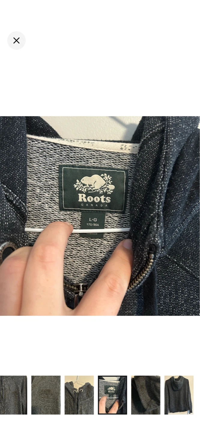 Roots Canada Full Zip Hoodie - Charcoal Grey - Size L - photo 5