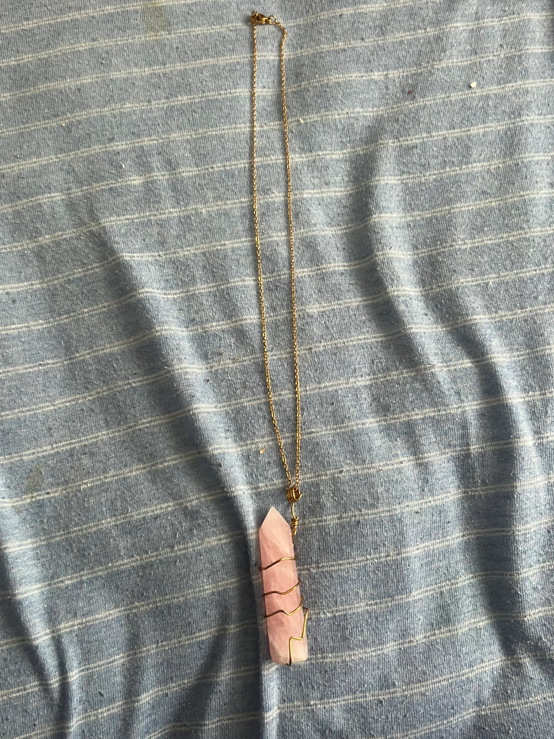 Rose Quartz Crystal Pendant Necklace