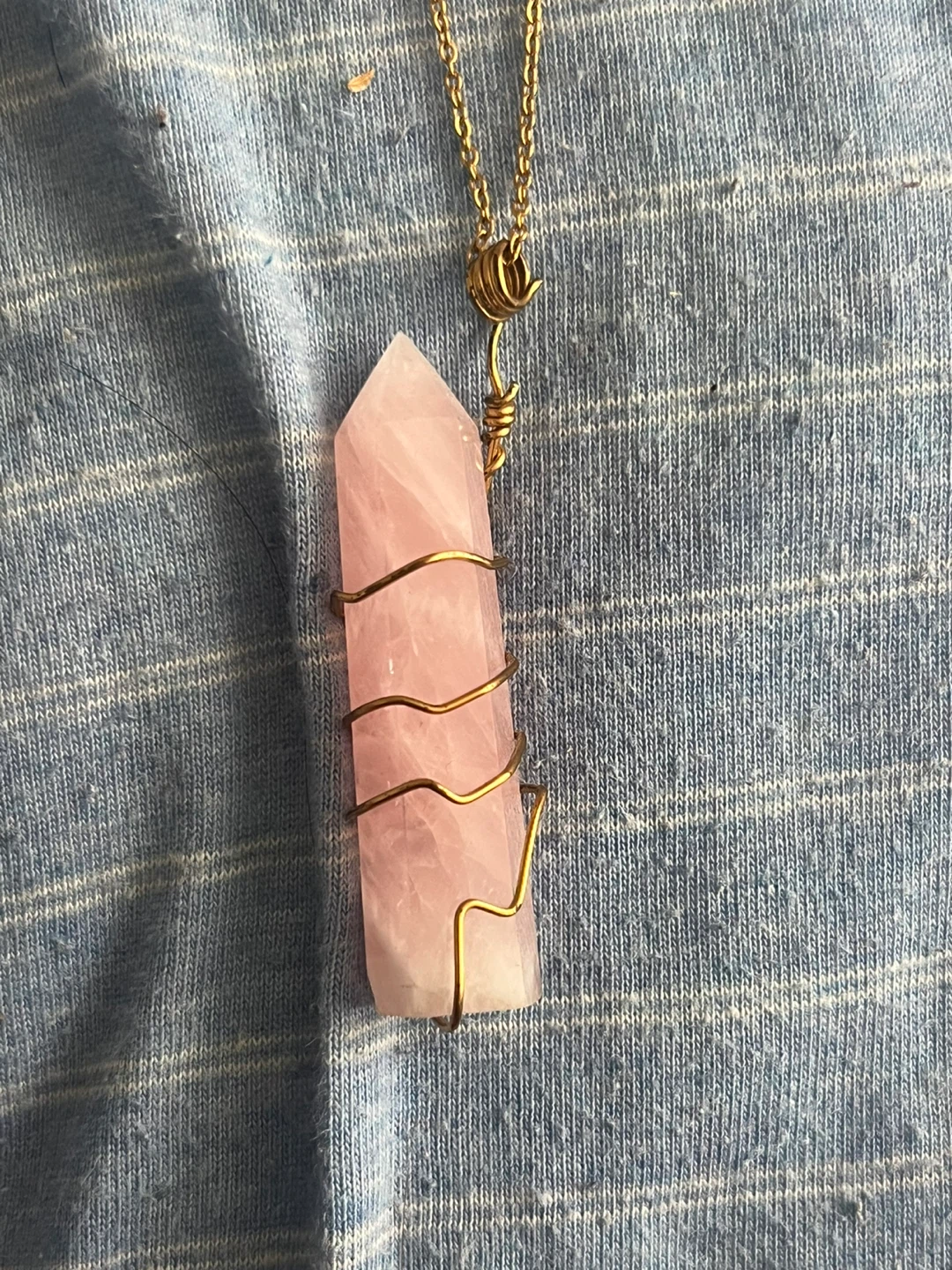 Rose Quartz Crystal Pendant Necklace - photo 2