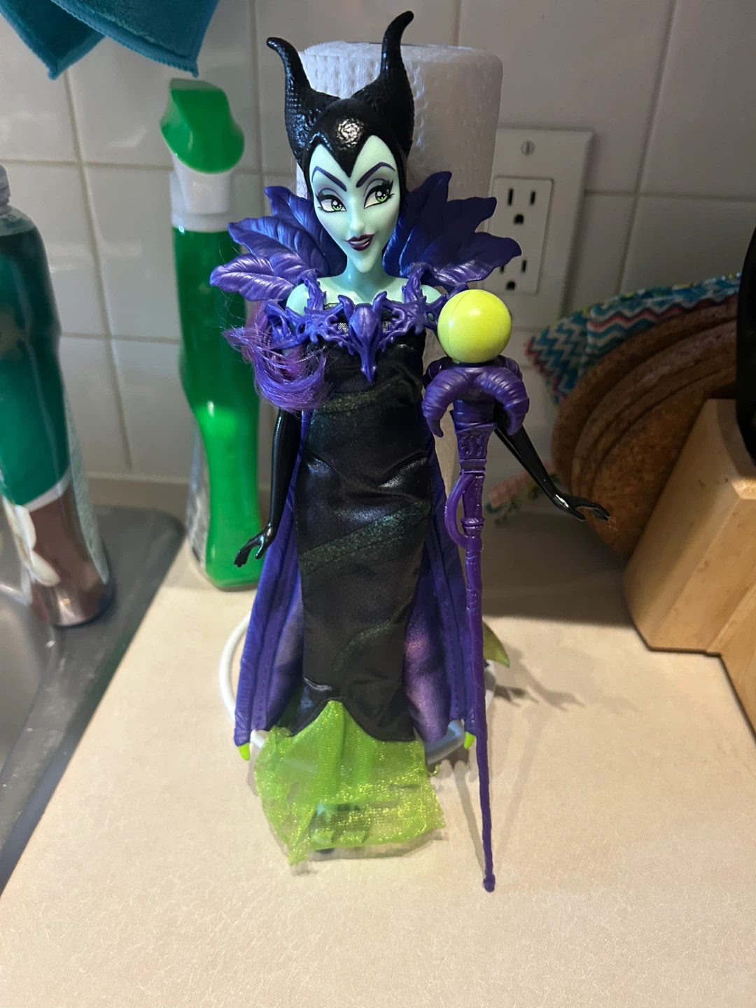 Maleficent collectible doll with staff