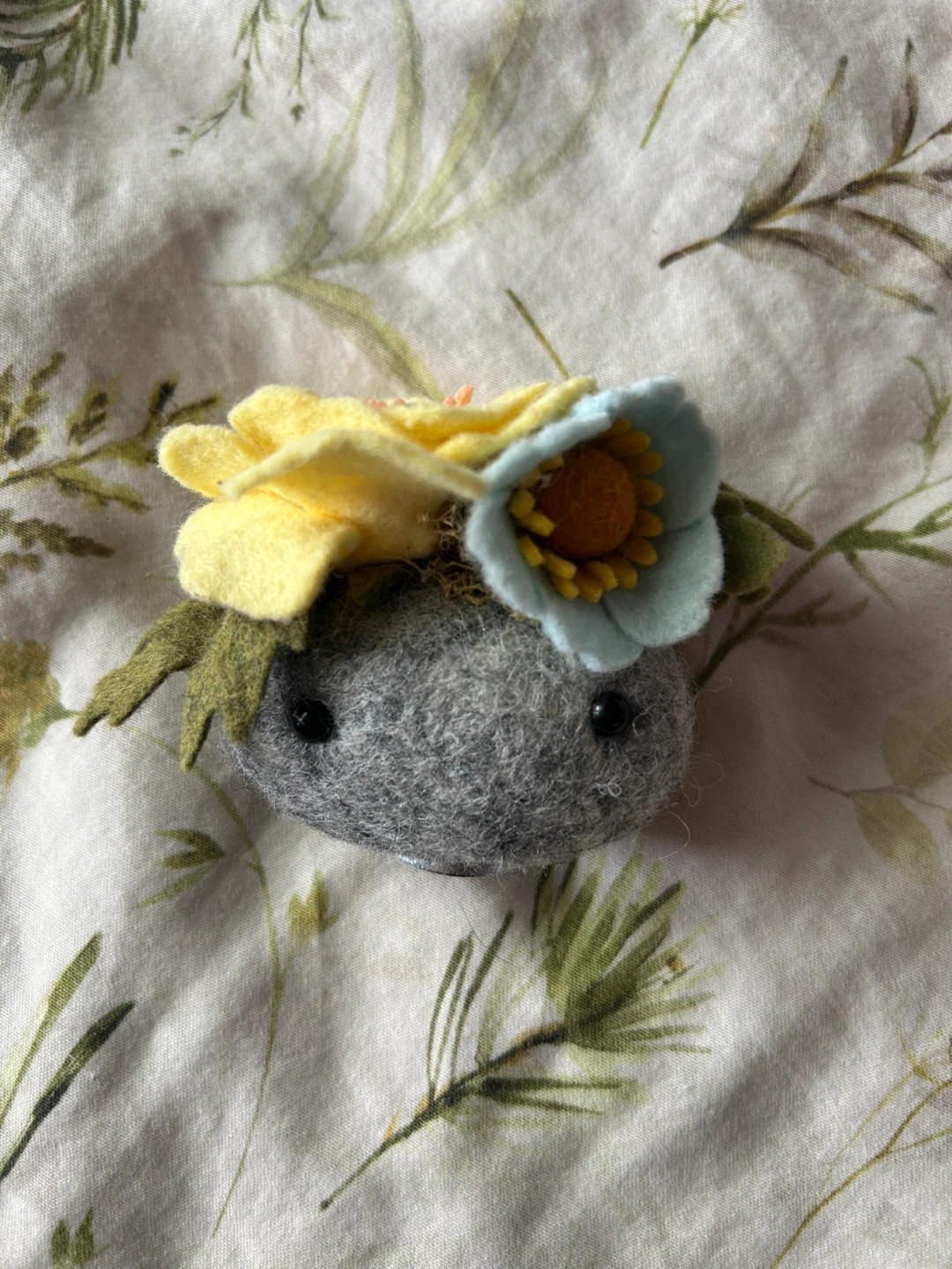 Cute Handmade Felted Stone Buddy