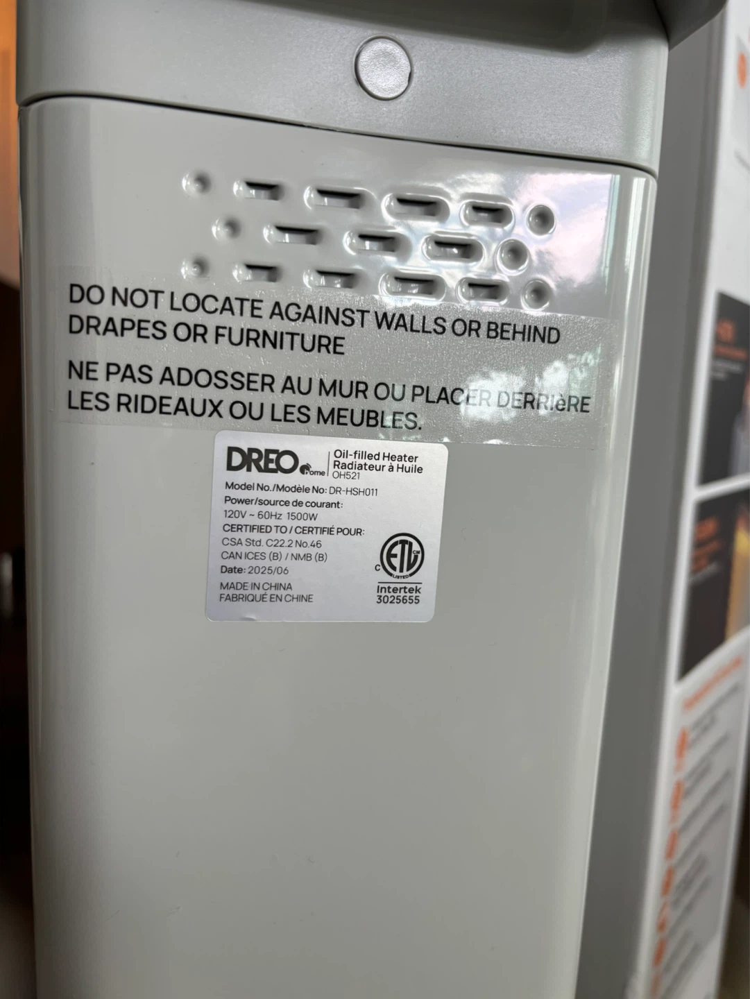Dreo Oil-Filled Heater Radiator 1500W - photo 4