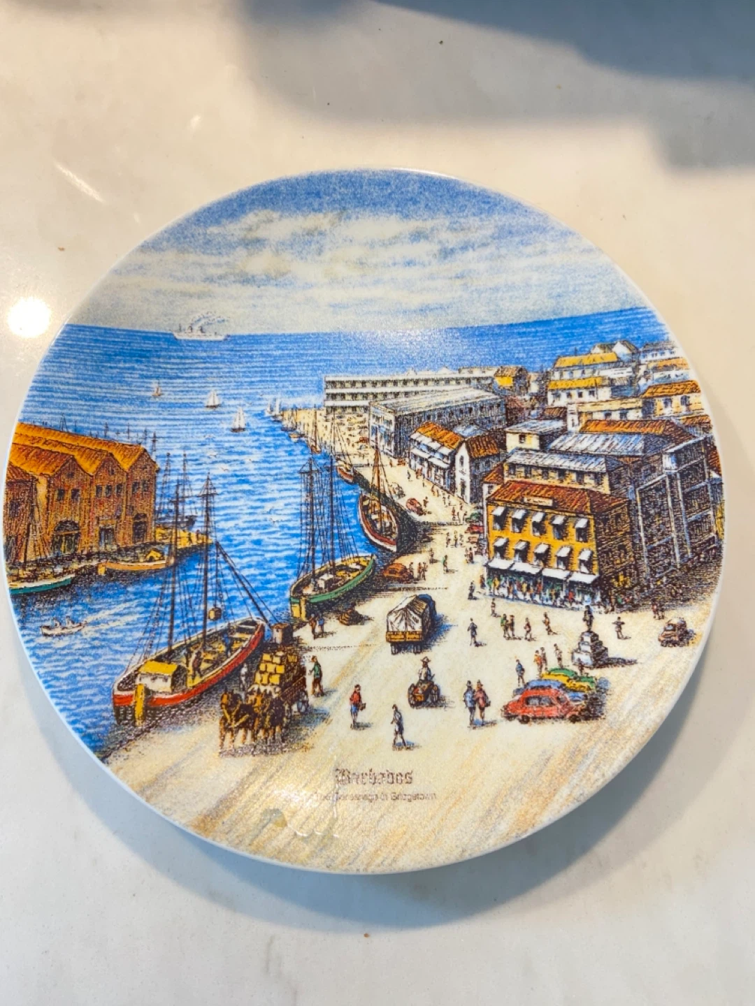 Decorative Porcelain Plate - Harbour Scene