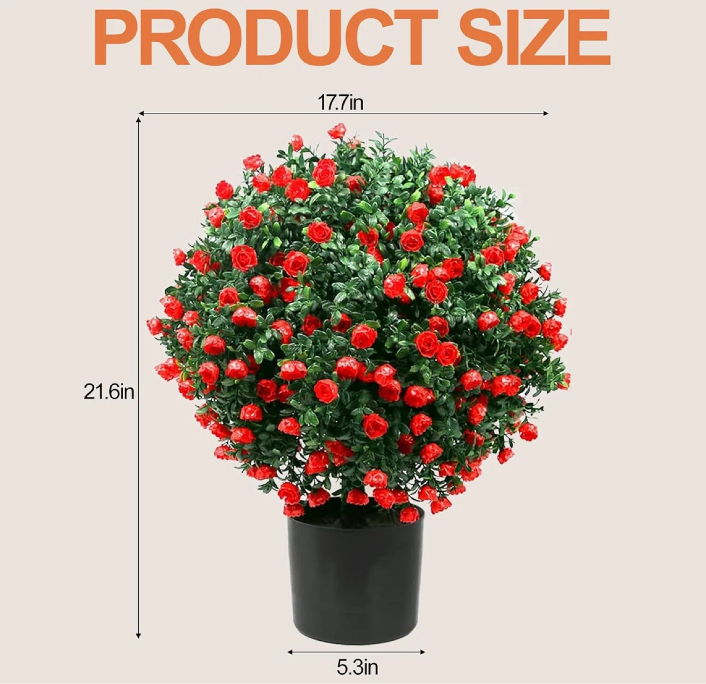 Artificial Rose Ball Topiary Tree - photo 2