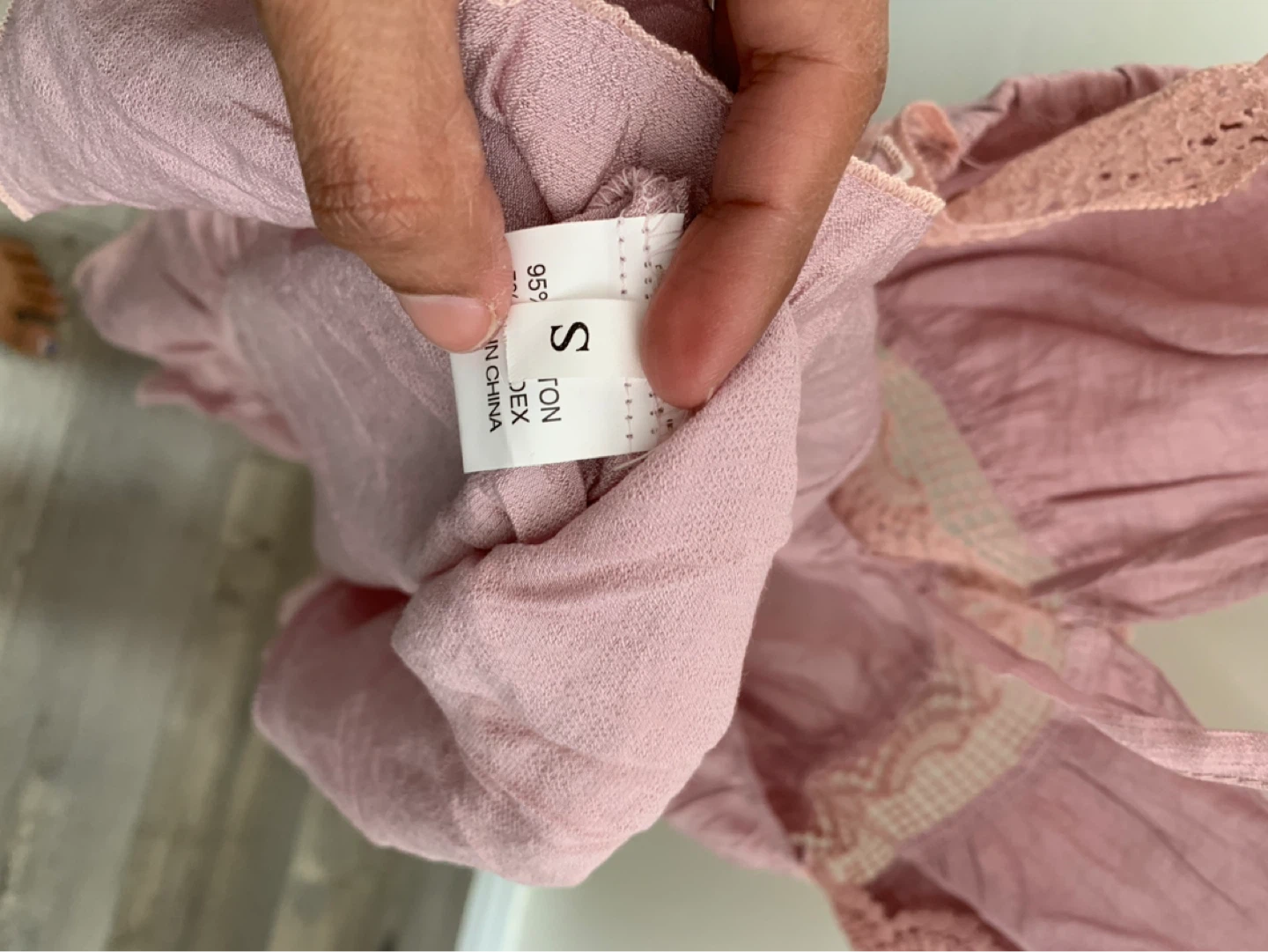 Pink Lace Trimmed Dress Size S - photo 3