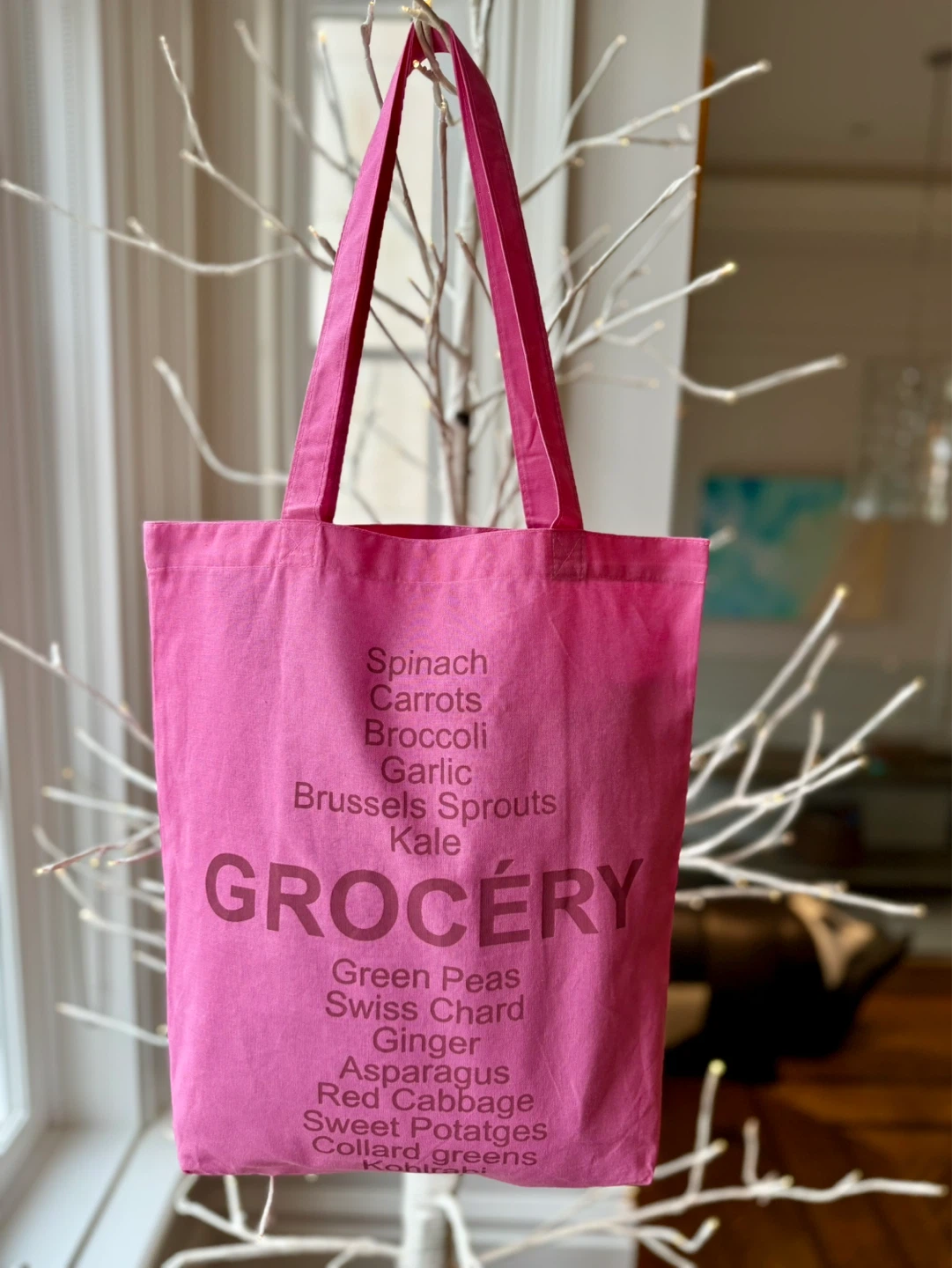 Pink linen eco- bag
