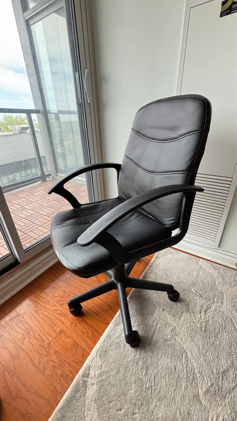 Black Faux Leather Office Chair