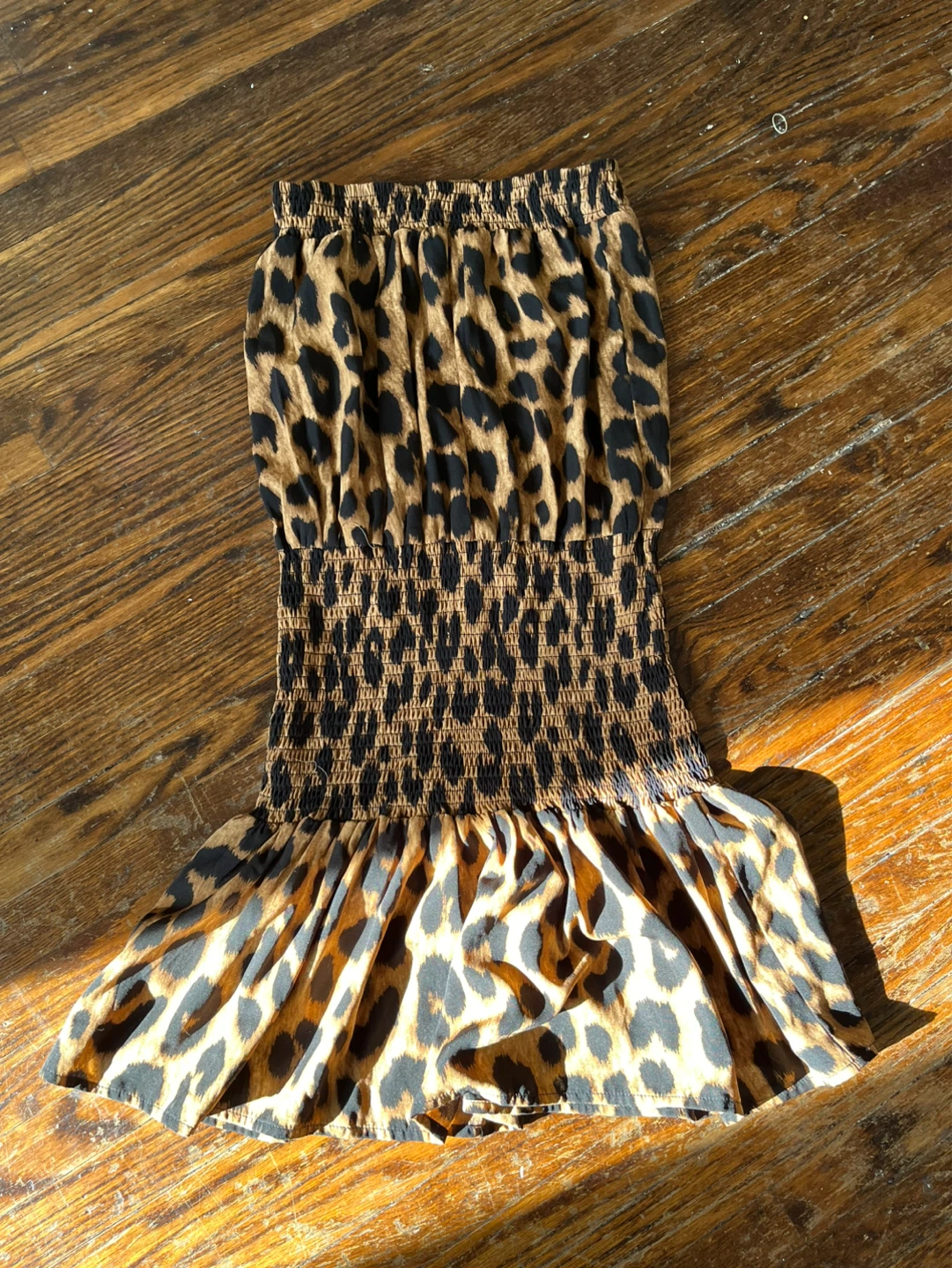 Muche Muchette Leopard Print Smocked Dress