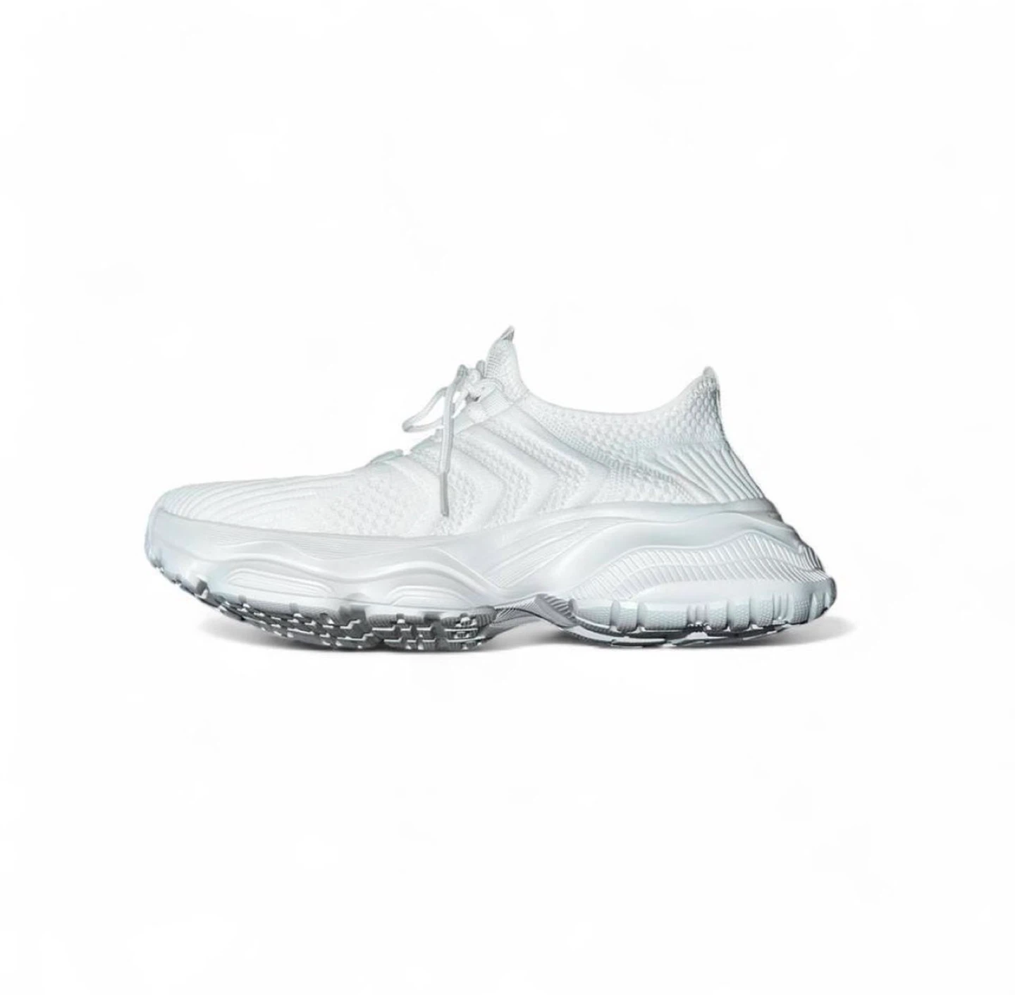 White Chunky Trainer Tennis Athletic Fashion Sneakers - photo 3