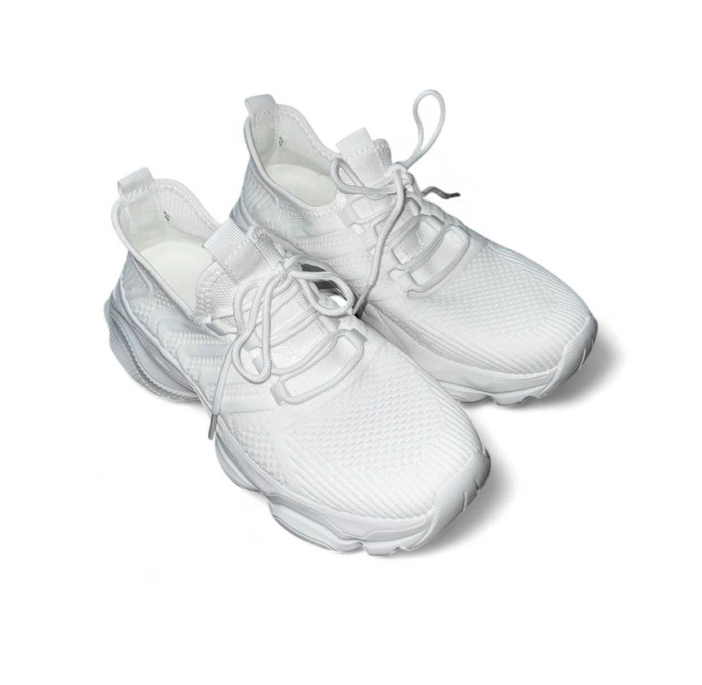 White Chunky Trainer Tennis Athletic Fashion Sneakers